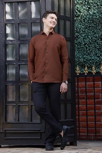 Image of Zilcon Linen Shirts for Men Casual Button Down Long Sleeve Shirt Solid Summer Beach Hawaiian Shirts