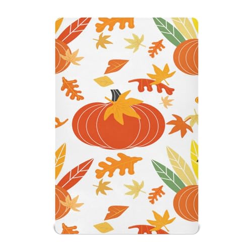 Moudou Thanksgiving Turkey Playard Sheet for Boy Girls, Soft Breathable Fitted Toddler Sheet for Standard Playard Bed Mattress, 39 x 27 x 5 Inch