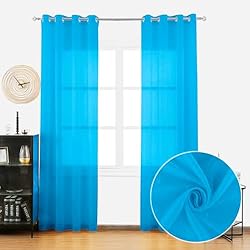 Cortinas Celestes BOD HOME Cortina para Salón, Translúcida,2 Piezas, Cortinas con Ojales, Cortina para Dormitorio, Decorativas, Cortinas Modernas, Accesorio para Hogar, Decoración, 140x260 cm, Celeste