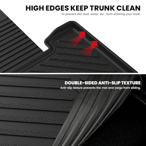 Image of LASFIT Cargo Mats for Hyundai Santa Fe 2026 2025 2024 (Fit Gas & Hybrid) | All Weather TPE Custom Fit Cargo Trunk Mat & Backrest Mats Accessories, Black