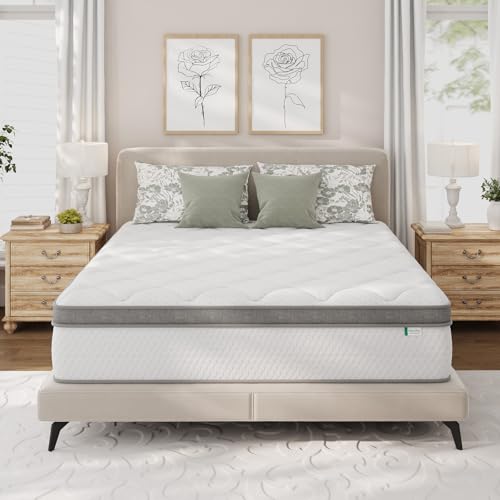 Image of Novilla King Size Mattress 14 Inch, Hybrid Mattress in a Box, Comfort Sleep|Individual Pocket Spring for Motion Isolation, Supportive & Pressure Relief, CertiPUR-US Certified, Guest & Dorm Room