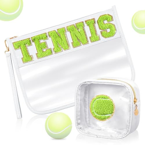 Kacctyen 6 Pcs Spf Bags Chenille Letter Clear Makeup Bag with Zipper Nylon Sunscreen Cosmetic Travel Pouch Transparent Toiletry Storager Gym Beach Bag with Handle for Women Girls(Multicolor, Spf)