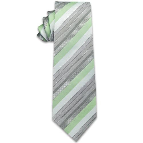 Image of YourTies Men's Neckties Striped Tie and Plaid Neckties for Men Woven Silk Tie Gold Tie Clip Set