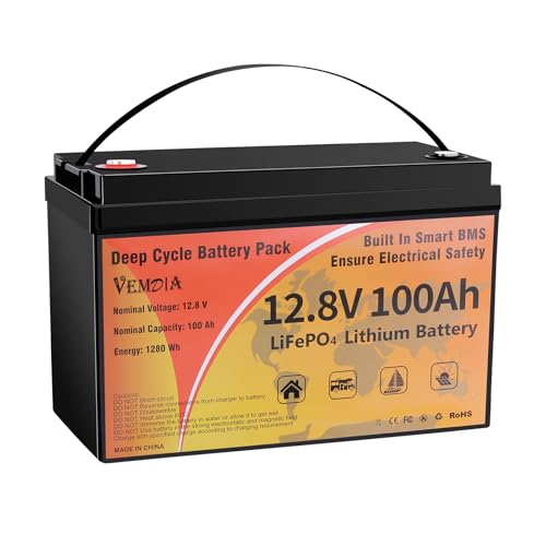 12V 100Ah LiFePO4 Lithium Battery Group 31 with Built-in Smart 100A BMS, 15000+ Deep Cycles & 10-Year Lifespan Rechargeable for RV, Solar, Marine, Home Energy Storage with Low Temp Cut-Off