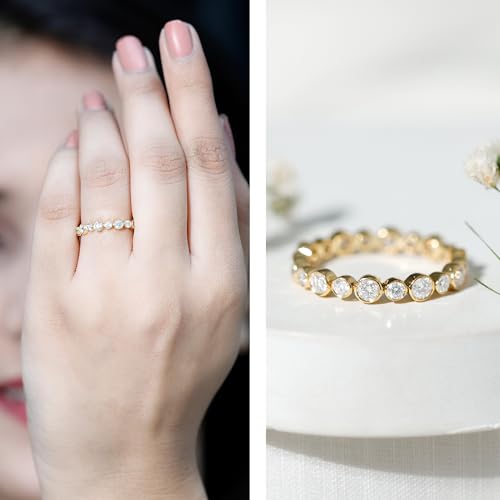 Certified Lab Grown Diamond Eternity Band, Ef-vs Quality, Bezel Set Diamond Anniversary Ring - With Jewelry Box2