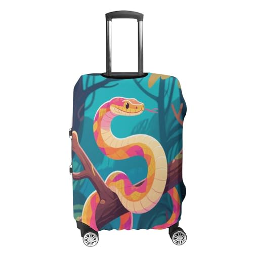 Snake in The Tree Elastic Luggage Cover Suitcase Protector for 19-32 Inch Suitcases | Universal Stretchable Travel Bag Cover | Anti-Scratch, Washable with Zipper Closure M4