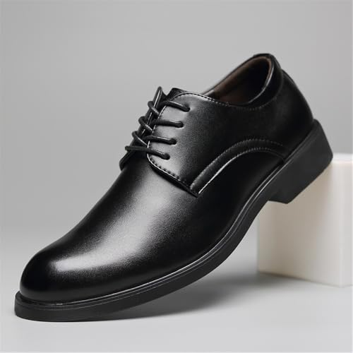 Oxford Shoes for Men Lace Up Classic Formal Oxfords Lace Up Dress Shoes Business Oxfords Shoes Non Slip Rubber Sole Block Heel Low Top Anti-Slip(6.5)2