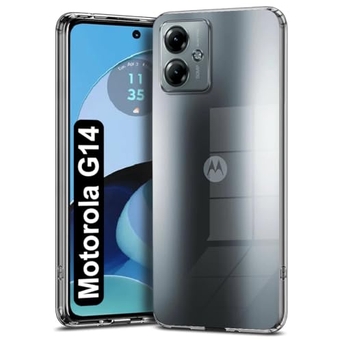 Image of Fashionury Shockproof Crystal Clear Back Cover Case for Motorola Moto G14 | Raised Bumps for Camera & Screen Protection | Transparent Back Cover Case for Motorola G14 / Moto G14