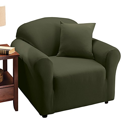 Collections Etc Jersey Stretch Slipcover Furniture Protector, Forest Green, Chair #TOP14
