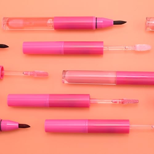 Image of evpct Red Brown Matte Liquid Lipstick Marker Pen Lip Liner Set with Lip Oil, Shine Finish, 2 in 1 Lipgloss Lipstick Long Lasting Waterproof for Women, Lips Color Stain 24hr Original Smudge Proof