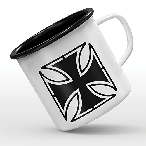 Mygoodprice MUG tasse émaillée au motif Croix de malte