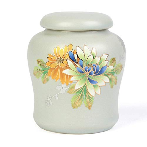 Urne funéraire adulte en bois dur de grande taille avec motif lotus