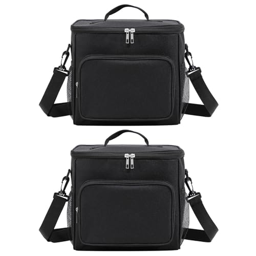 Juego de 2 bolsas isotérmicas de 10 l, 600D de tela Oxford, bolsa para el almuerzo, aislada, pequeña bolsa isotérmica, plegable, bolsa de picnic con aislamiento térmico, portátil, bolsa de almuerzo,