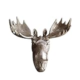 YYAI-HHJU Deer Head Wandbehang Skulptur, Rentierkopf Statue Wand Weihnachten Dreidimensionale Dekoration Retro Garden Home Trophy Wandschmuck