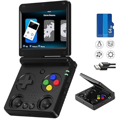 RG34XXSP Retro Handheld Game Console Linux System RG 34XXSP Retro Gaming Console 3.4 "IPS Screen with Linux System 3300mAh Battery with WiFi/Bluetooth 64GB