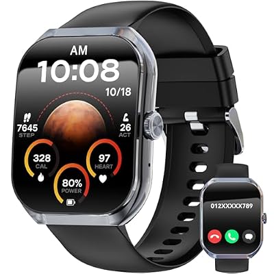 Karchilor Smart Watch for Women Men, 2.01" HD Fitness Tracker with Answer/Call, 120+ Sport Modes, Heart Rate/Sleep/Step Monitor Smartwatch for iPhone/Android