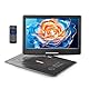 VEVOR tragbarer DVD-Player mit drehbarem HD-Bildschirm (396 mm), eingebauter Akku mit 4,5-5 Std. Laufzeit, 2 Lautsprecher, unterstützt Synchronisierung von TV/USB/SD-Karte/CD/DVD, Autoladegerät