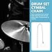 WHAMVOX Professional Drum Cymbal Extension Chain Silver Metal Sizzler Accessory for Crash Cymbals with Sound Adjustment Compatible with Drum Sets