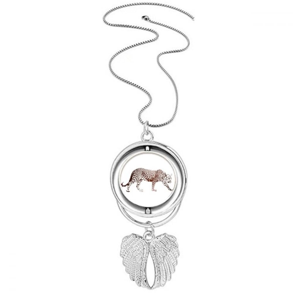 Collier ailes d'ange art déco marron guépard, bijou d'exception - 4