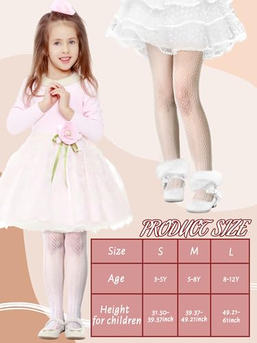 3 Pairs Girls Lace Girls Fishnet Tights Kids Sheer Tights Stockings Hollow Dance Pantyhose3