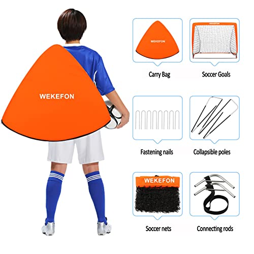 Soccer Goal Kids Soccer Net For Backyard Set Of 2 - Size 2.9'X2.4' Portable Pop Up Practice Mini Soccer Goals With Carry Case - Lightweight And Foldable - Ideal Soccer Net For Kids Age 1-8 #TOP1