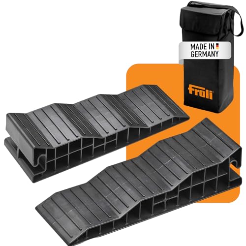 Froli Stufenkeil 2er Set – Auffahrkeile inkl. Tasche – 3-Höhen-Stufen...