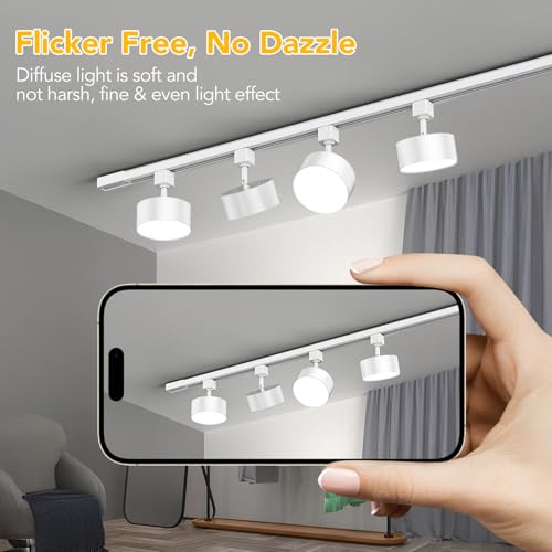TuyuBEE 5 Color Diffuse LED Track Lighting Heads H Type, 20W White 4 Pack by TuyuBEE - Used condition - Image 7
