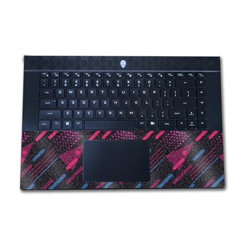Image of Glossy Glitter Laptop Skin Compatible with Alienware M16 R2 (2024) - Magenta Rain - Premium 3M Vinyl Protective Wrap Decal Cover - Easy to Apply | Crafted in The USA by MightySkins