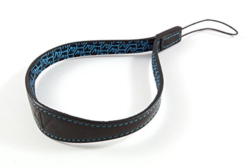 4V Design Watch - Correa de muñeca en Cuero para cámara, Color Negro y Cian