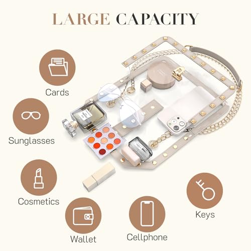 Image of Missnine Clear Bag for Stadium Events Clear Crossbody Purse Stadium Approved Women Transparent Shoulder Bag for Concerts