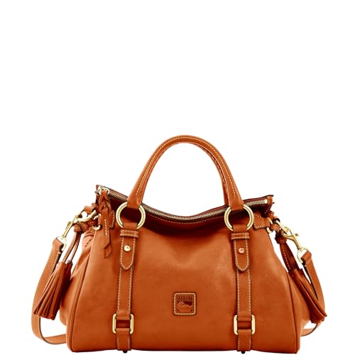 Dooney & Bourke Satchel Handbags for Women, Florentine Leather Satchel Bag with Optional Crossbody Strap - Brown