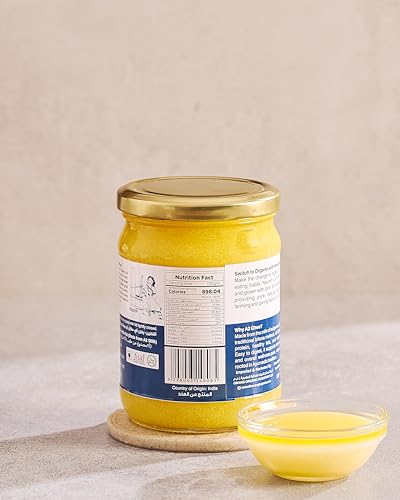 سمن هوم جرون ايه 2 - زبدة نقية نقية من الابقار ايه 2 التي تتغذى على العشب للدهون الصحية (500 مل)