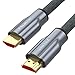 Produktbild UNITEK 1 Meter HDMI-Kabel (M-M), Ver. 2.0 I Lux, 4K@60p, Audio-Video I Durchmesser 7,3 mm, 100% Kupfer, High Speed mit Ethernet HDMI Kabel, Monitorkabel, Displaykabel, Grau, Nylongeflecht, Zinkspitzen