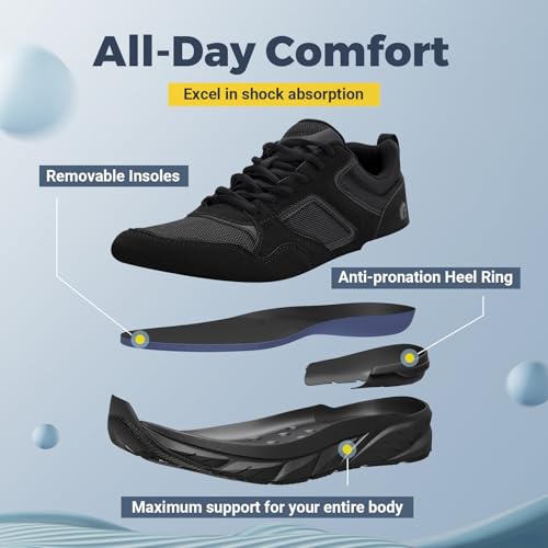 FitVille Extra Wide Walking Shoes Men's Wide Width Workout Sneakers with Arch Support for Flat Feet Heel Pain Relief - Rebound NEO V2 - Image 4