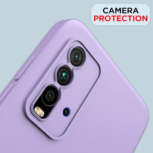 Image of Outlouders Back Cover for Redmi 9 Power /Poco M3 | Camera Protection | Durable Soft Matte Silicone Bumper Case (Purple)