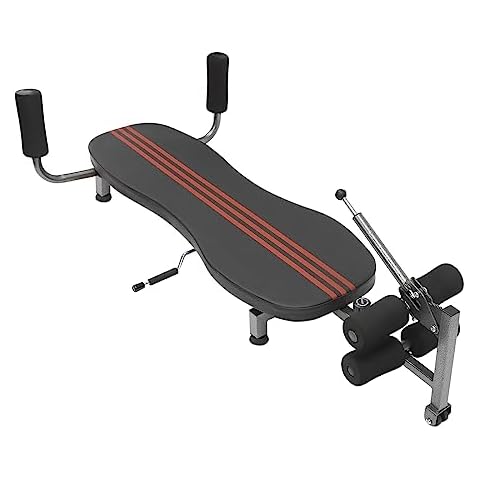 WoShewNu Adjustable Back Stretch Machine Lying Flat Inversion Traction Table Back Stretch Decompression Bench Portable Spine Stretcher Bed for Home Lower Back Pain Relief Fitness Equipment 330 Lbs Cover