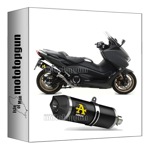 arrow 73514AKN pot echappement approuve race-tech aluminium noir embout carby compatible avec yamaha tmax t-max 560 2022 2023 2024 mototopgun