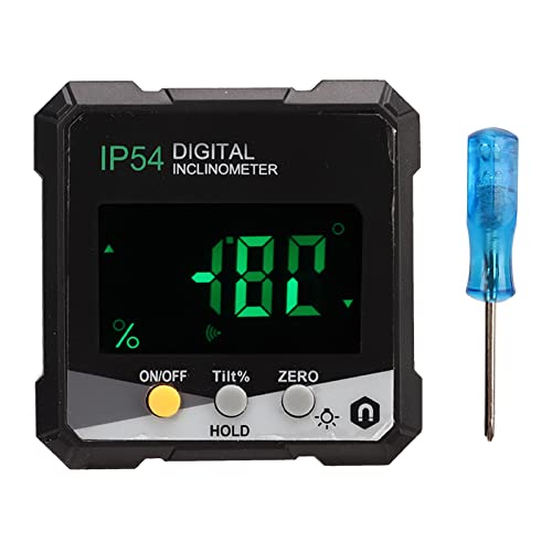Mavaol Buscador de ángulos inclinómetro digital, rango de medición de 0 360°, base magnética, pantalla LCD, precisión de 0,1°, para carpintería, construcción, proyectos de
