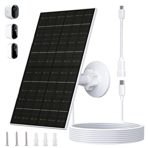 Image of FUTUREZEN 6W Solar Panel for Arlo Camera & 5V Battery Cameras, USB C Solar Charger Compatible with Arlo Essential 2K (2nd Gen), Essential XL, Spotlight Cameras, IP66 Waterproof, 9.8ft Cable
