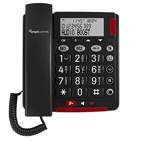 AmplicommsBigTel 48 Plus Schnurgebundenes seniors phone handsfree, for Hörgeräte compatible