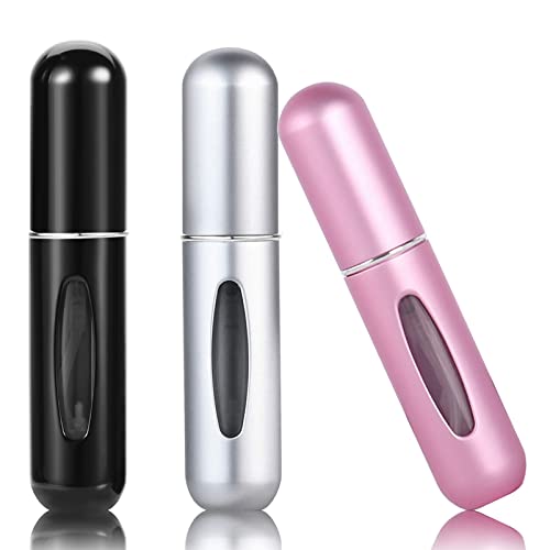 SONGQEE Perfume Atomiser Bottles, 3 PCS 5ml Refillable Spray Bottle Mini Underfill Empty Travel Bottle for Purse Handbag…