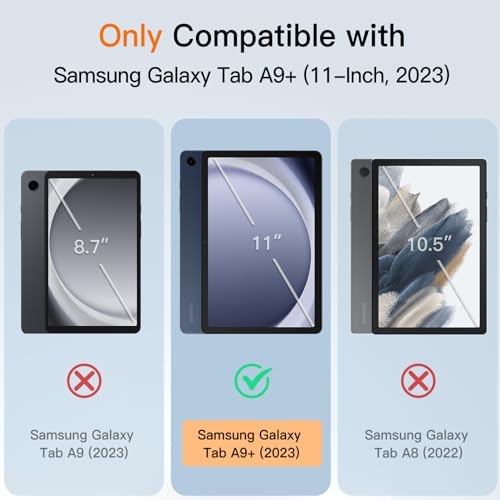 Image of JETech Cover Case for Samsung Galaxy Tab A9+ / A9 Plus 11-Inch 2023, Slim Translucent Back Tri-Fold Folio Stand Protective Tablet Cover, Auto Wake /Sleep (Teal)