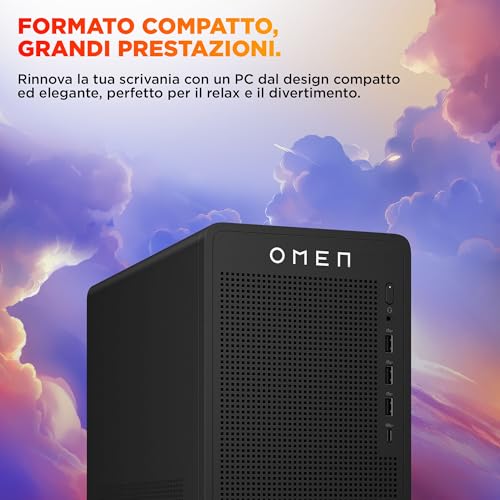 OMEN 16L TG03-0006sl, Desktop Gaming, Intel i7 14700F, Intel Evo, 32GB RAM, 1TB SSD, NVIDIA RTX 5060 8GB, Alluminio, 3 Mesi di PC Game Pass Inclusi, Windows 11, Nero - Notebook - Immagine 8