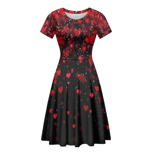 Image of Biyejit Women's Summer Casual Short Sleeve T-Shirt Swing Dress Crew Neck Plus Size S-4XL