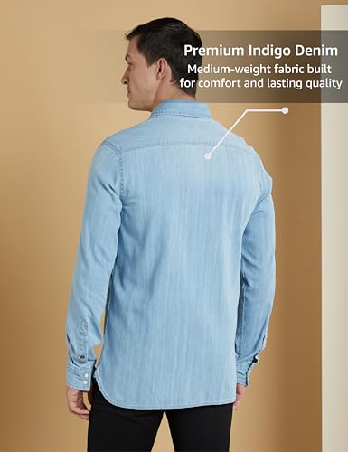 Image of Symbol Premium Men's Casual Cotton Denim Shirt | Regular Fit | Available in Plus Sizes