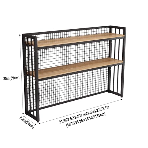 Supporto regolabile per monitor a 2 livelli e libreria da scrivania, in legno e metallo, design salvaspazio per casa e ufficio, finitura bianca e nera, ideale per produttività e spazio di lavoro Ergon