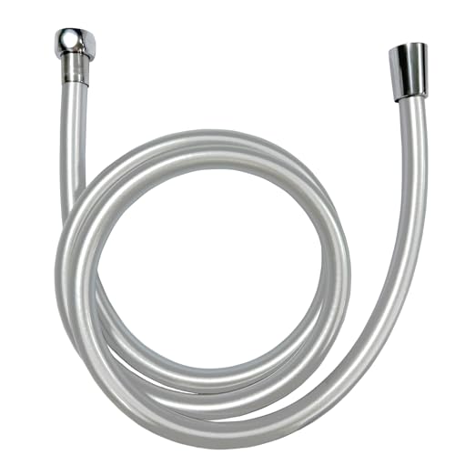 Shower Hose 1.5m Smooth PVC Anti-Kink Shower Hose Universal Replacement for Mira Triton Aqualisa Flexible Bathroom Hose Easy Clean Chrome Finish
