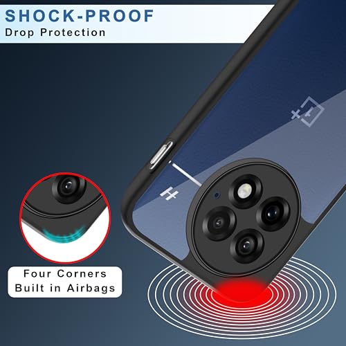 Image of CEDO Backcover for OnePlus 13 (5G) | Camera Protection Bump Shockproof Edge | Ultra Hybrid Transparent Acrylic Clear TPU+PC Hard Backcase Cover (Black)