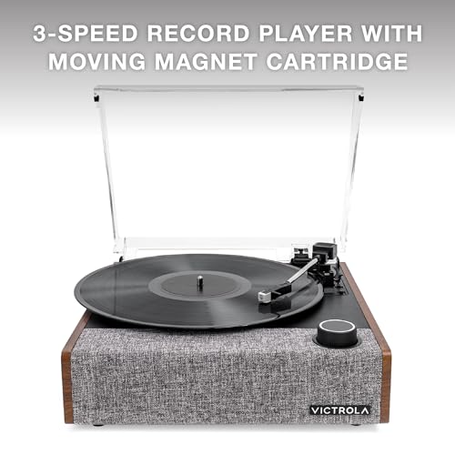 Victrola Eastwood II Platine Vinyle, avec Haut-parleurs, Finition Noyer, Bluetooth 5.1 et Technologie Vinyl Stream, Platine à 3 Vitesses de Style Vintage, Cellule Audio Technica AT-3600LA - Les Beatles, Paul McCartney, John Lennon, RIngo Starr, George Harrison Victrola Eastwood II Platine Vinyle, avec Haut-parleurs, Finition Noyer, Bluetooth 5.1 et Technologie Vinyl Stream, Platine à 3 Vitesses de Style Vintage, Cellule Audio Technica AT-3600LA – Image 3