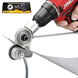 Jikbeed Metal Nibbler Drill Attachment - Electric Drill Shears Attachment Cutter Nibbler, Sheet Metal Cutter Tool Adapter, Specifically Designed for Cutting Flat Metal Sheets of 21 Gauge and Below